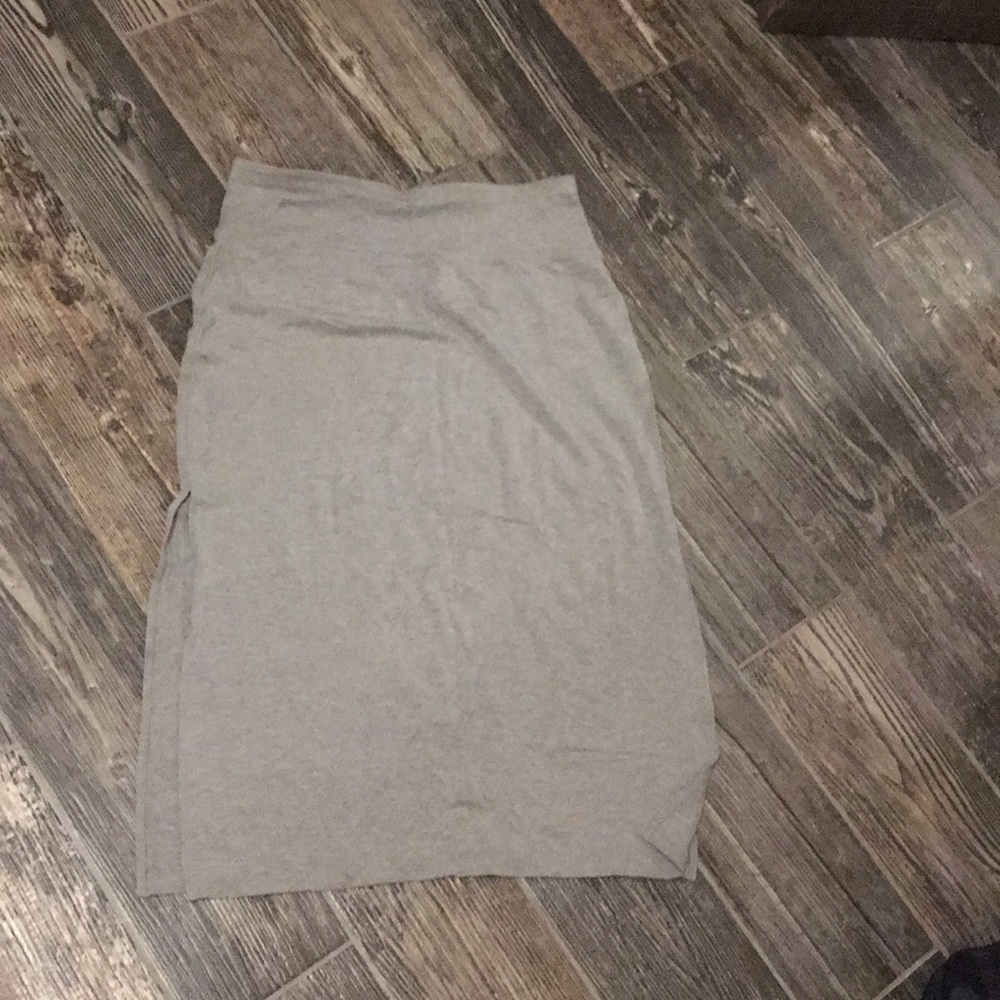 Athleta gray midi skirt side slit